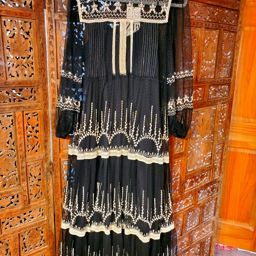 Zara embroidered lace dress